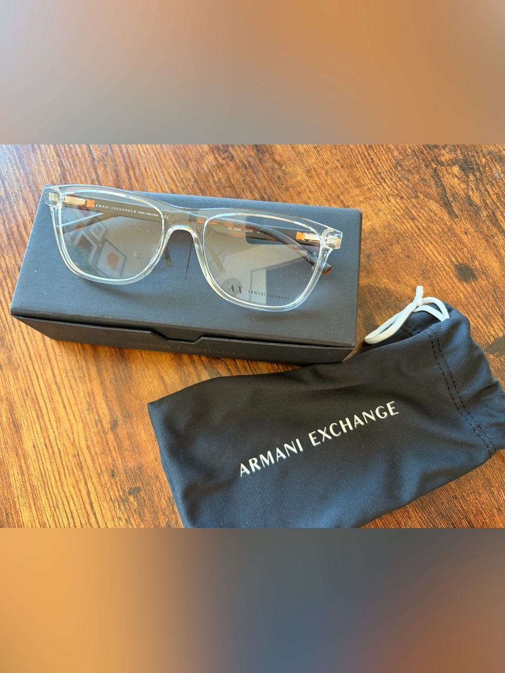 Armani Exchange Shiny Crystal EyeGlasses Frame with Authentication AX 3048 NWT - Picture 4 of 9